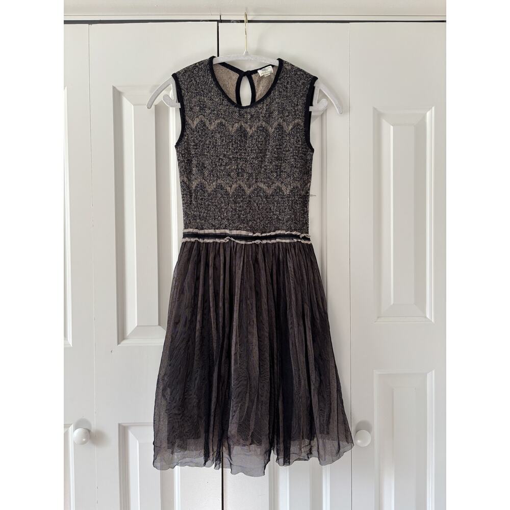 Weston Wear XS Sheer Black Tulle Midi Dress - Picture 3 of 10